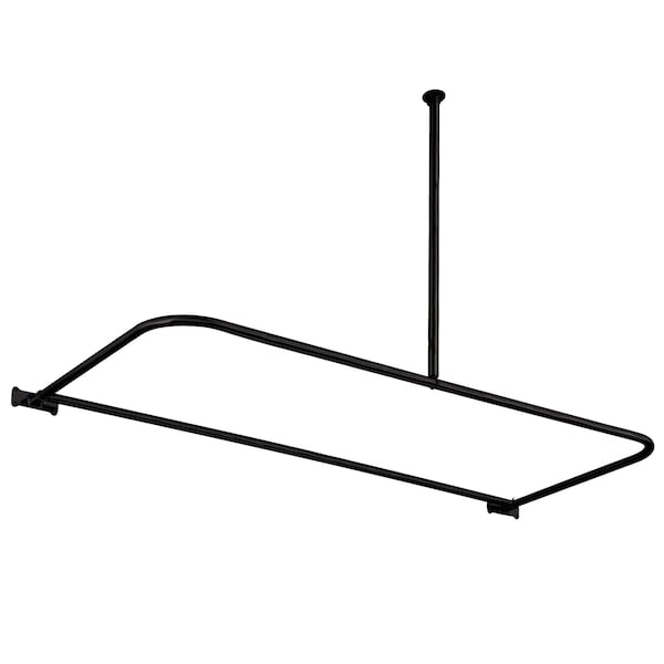 D-Shaped Shower Curtain Rod, Matte Black